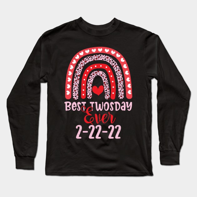 happy twosday 2 22 22 heart Happy Twosday 2022, February 2nd 2022 - 2-22-22 Long Sleeve T-Shirt by Gaming champion